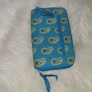 Vera bradley Bermuda blue zip up wallet